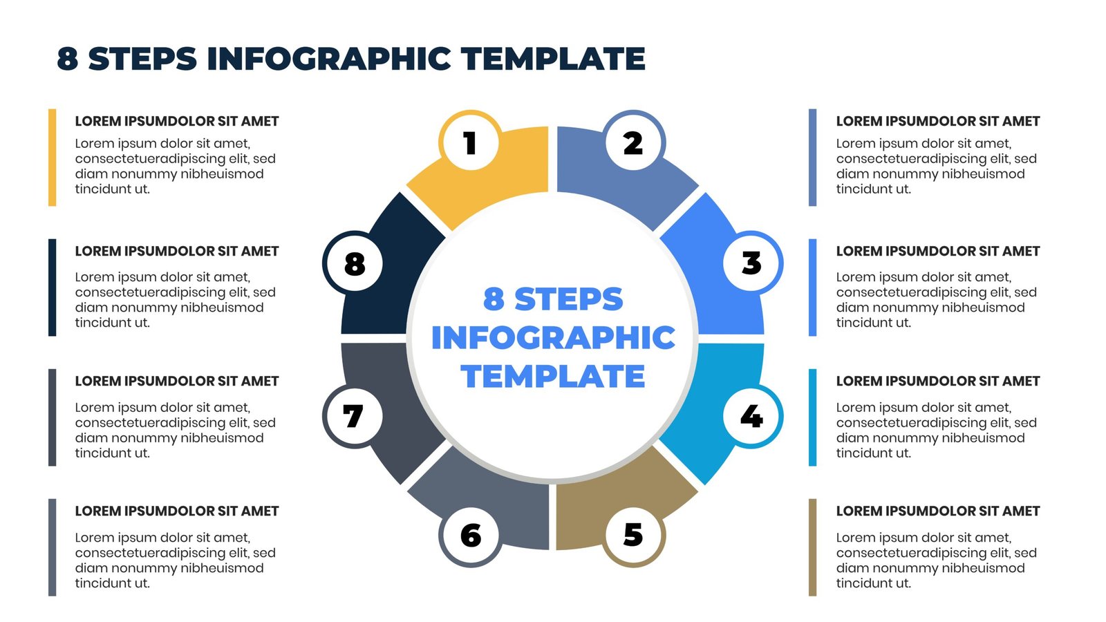 8 Step Infographic PPT – Circular Template