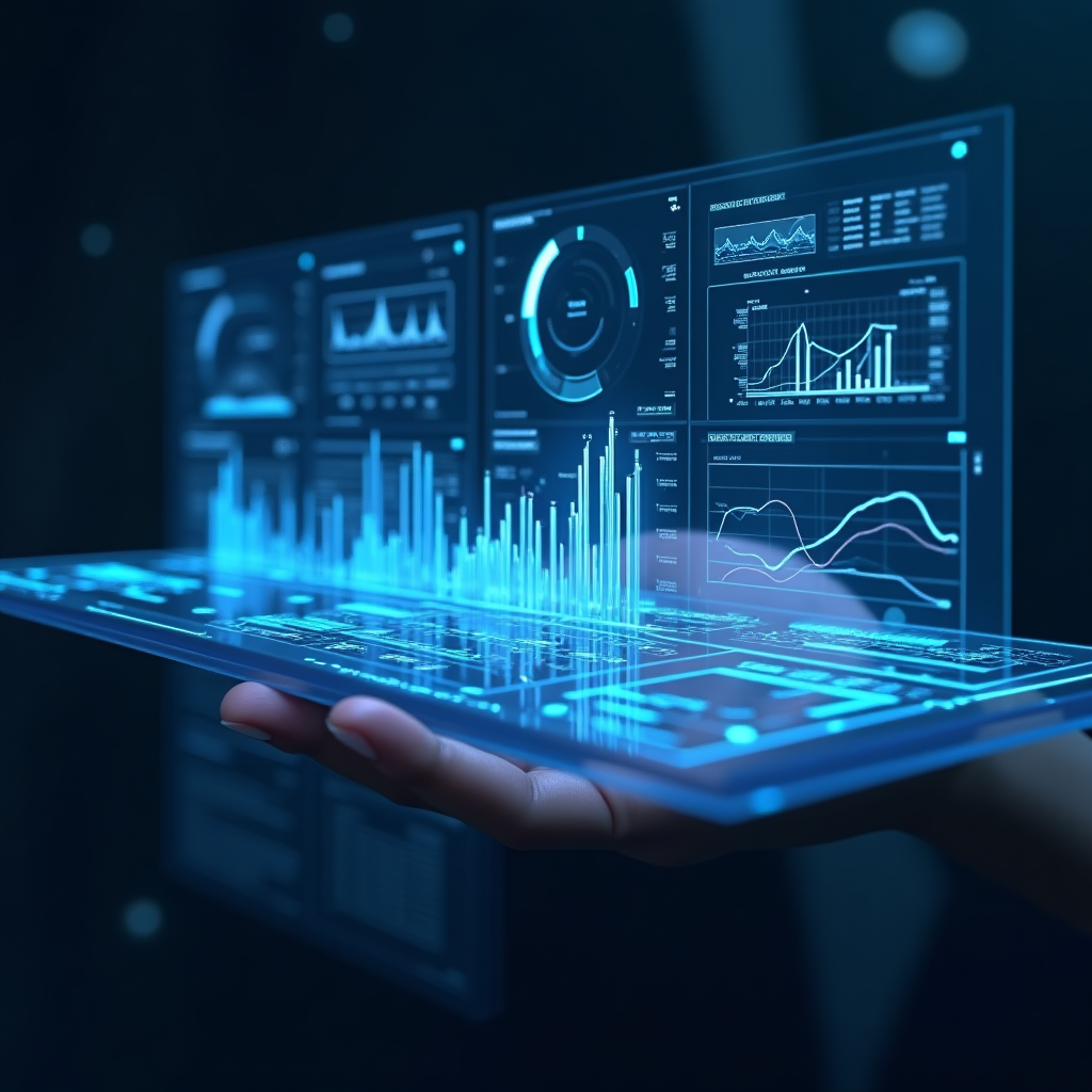 Futuristic Holographic Dashboard with Hand Interaction