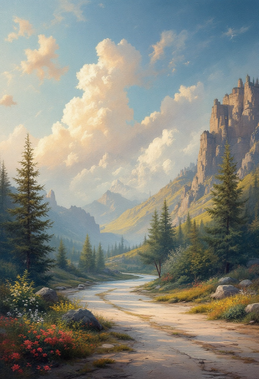 Scenic Mountain Valley Landscape