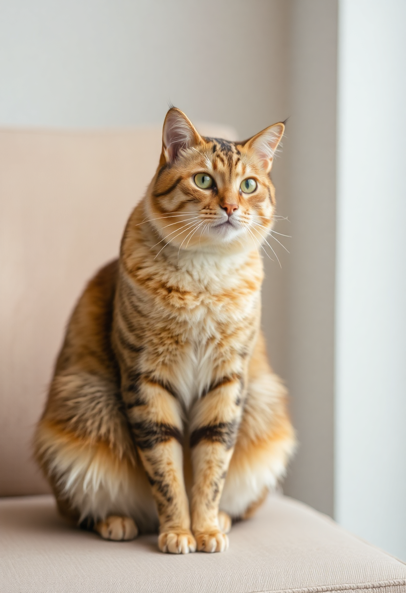 a cat sitting on a chair