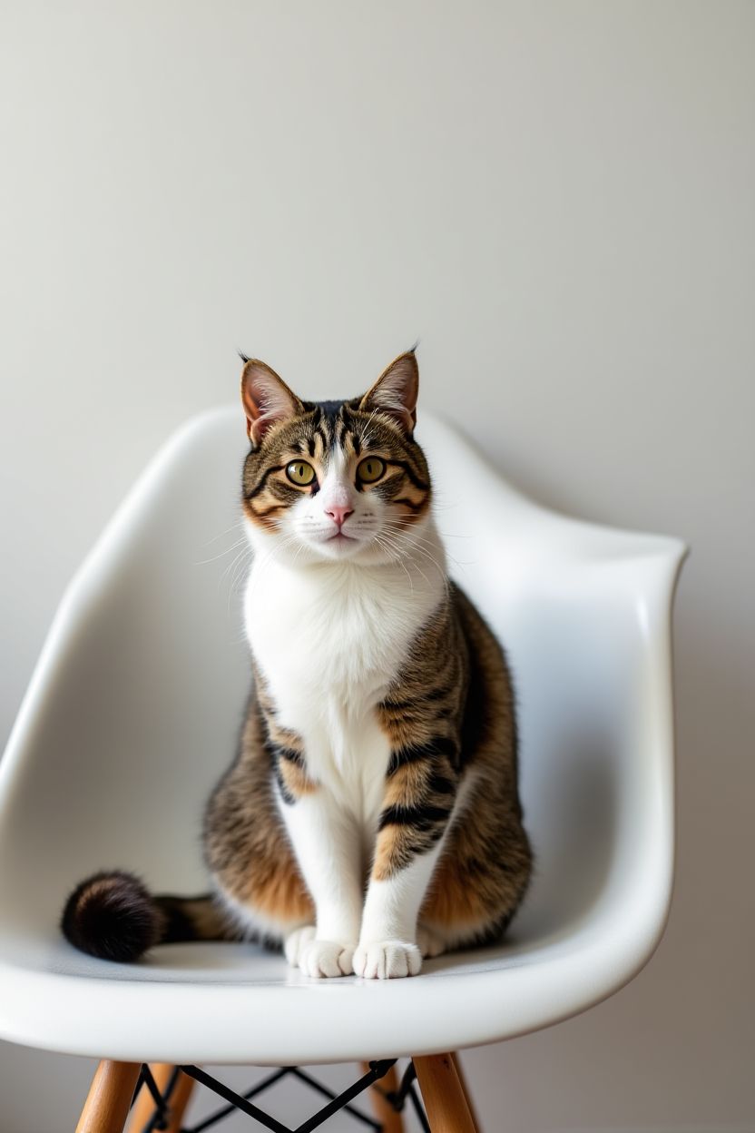 a cat sitting on a chair