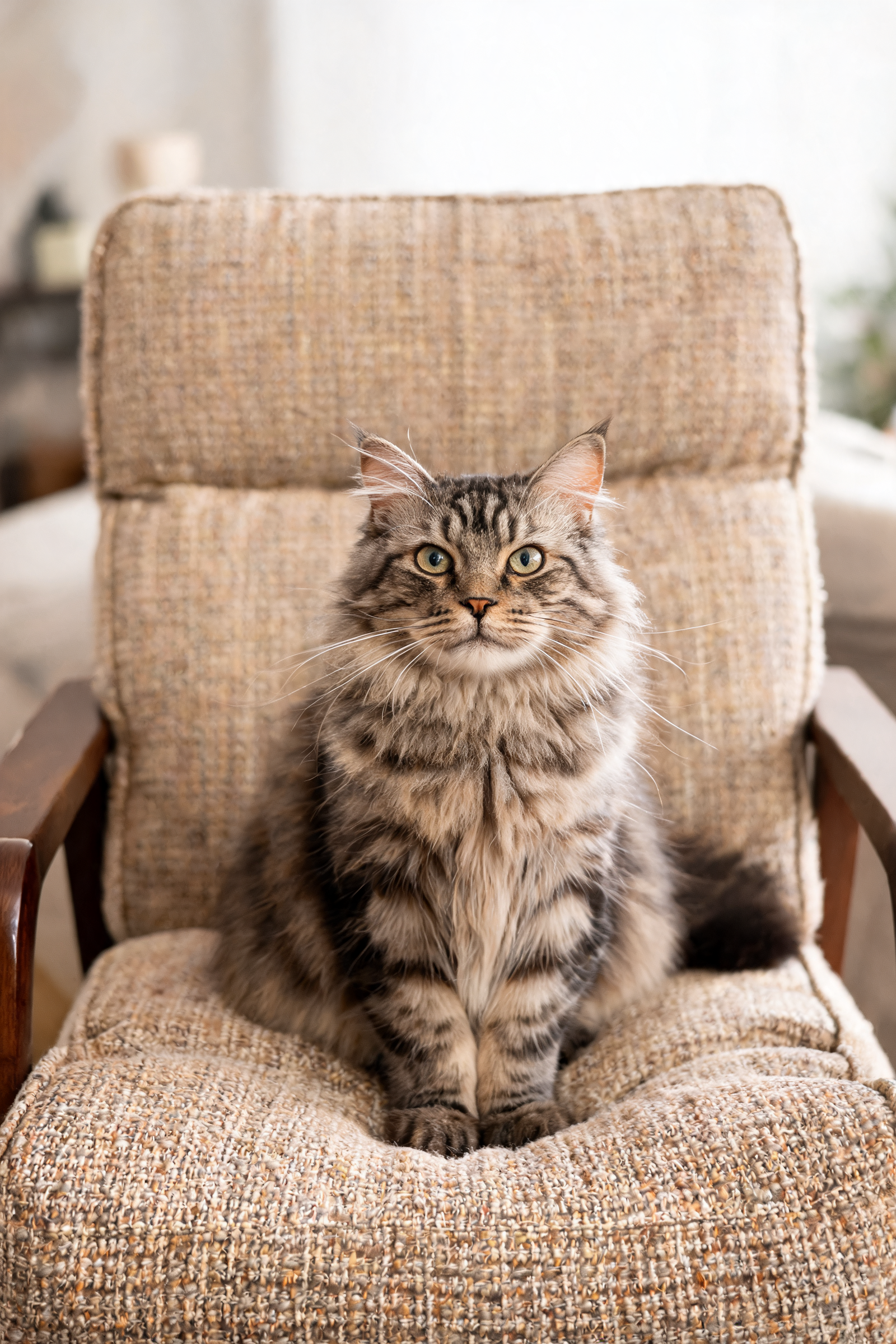 a cat sitting on a chair