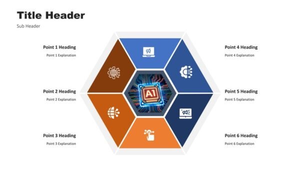 AI Hexagon presentation template with six editable slides