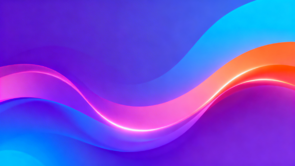 Abstract wavy gradient background with neon glow