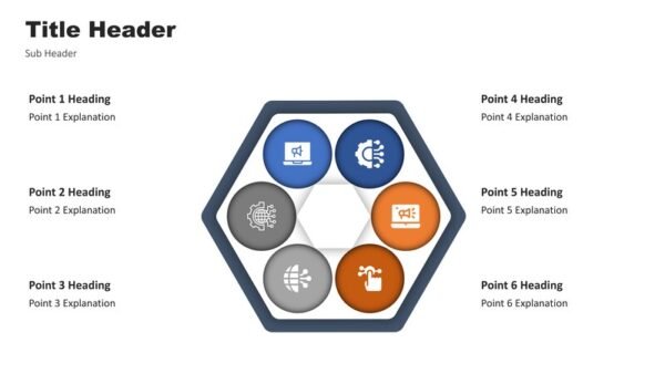Hexagon Infographic PowerPoint Template Six Points Editable Slides