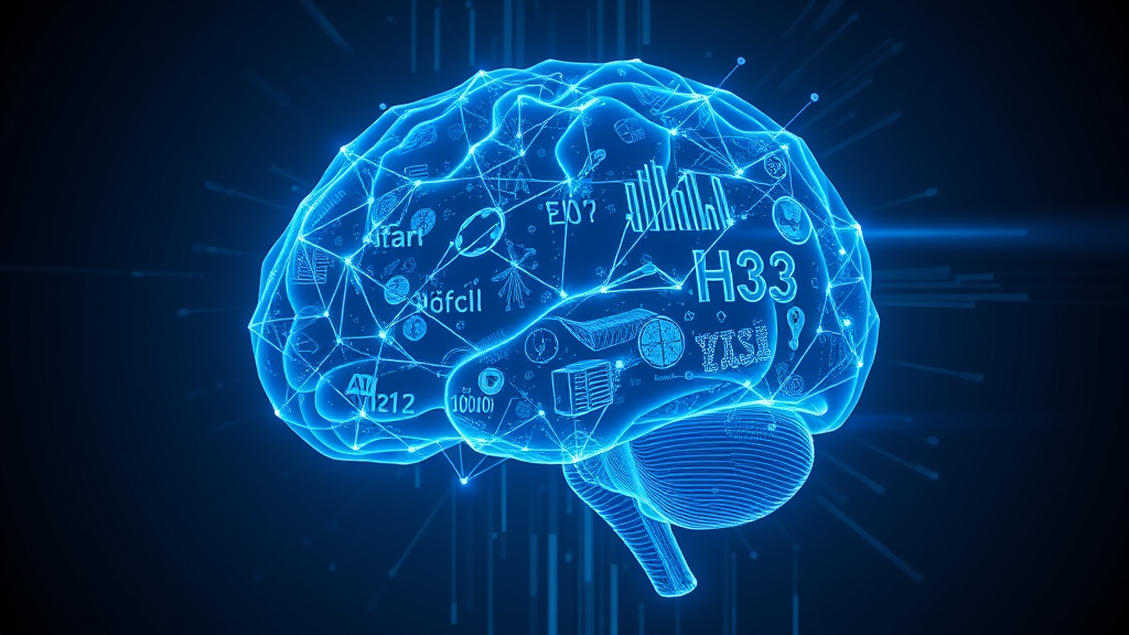 Glowing Digital Brain with AI Data for Technology and Innovation Concepts