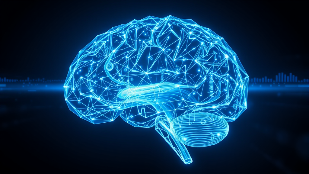 Digital brain network science graphic for AI and technology themes