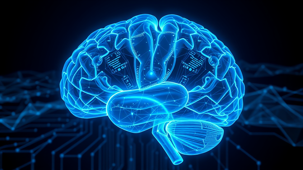 Digital blue brain concept for AI and technology ideas