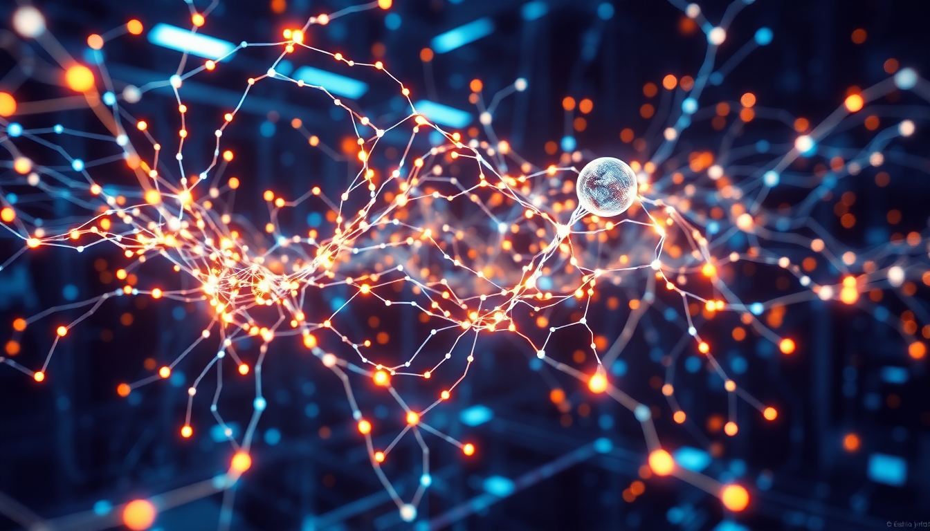 glowing network nodes background
