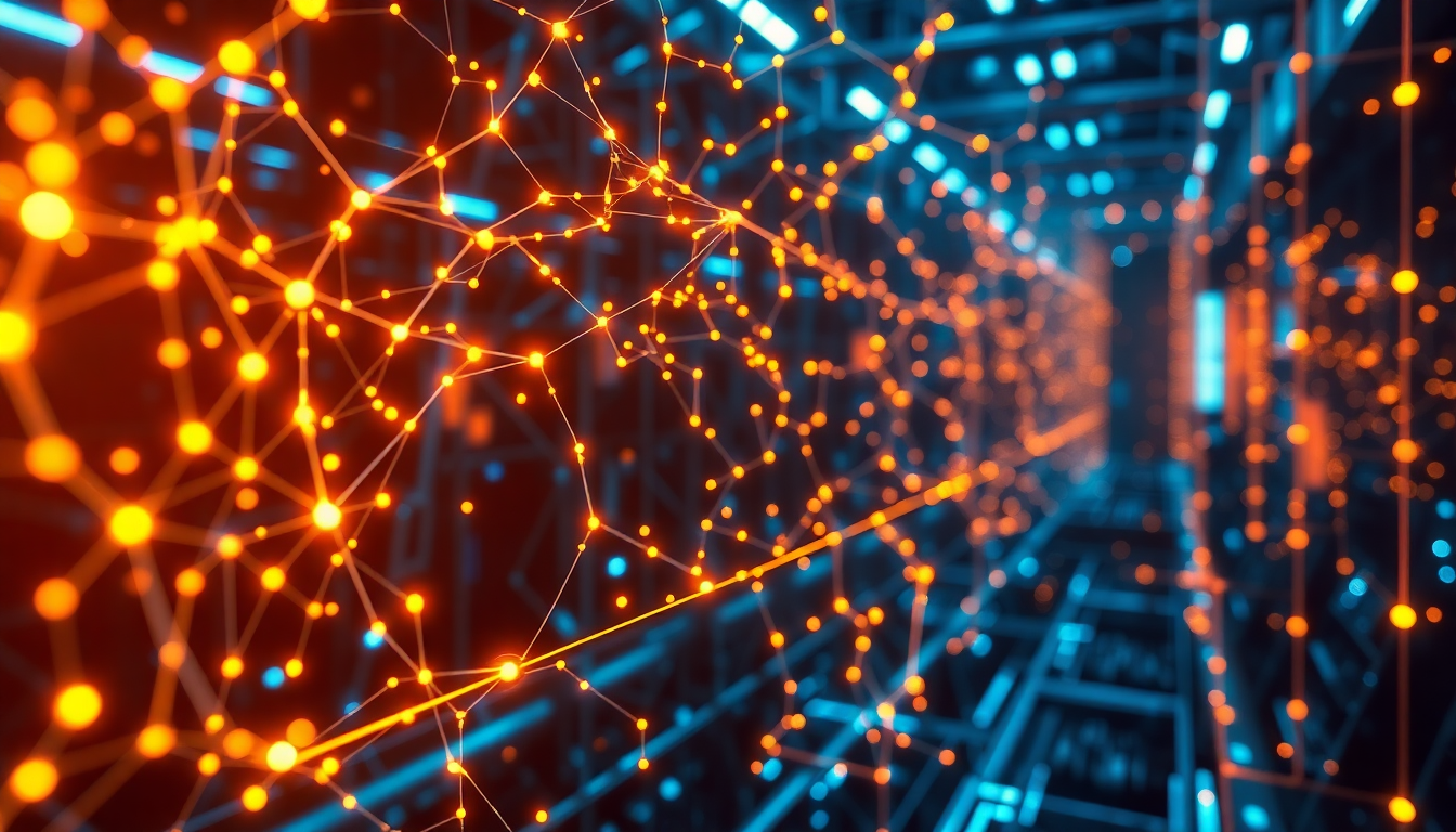 glowing network dots