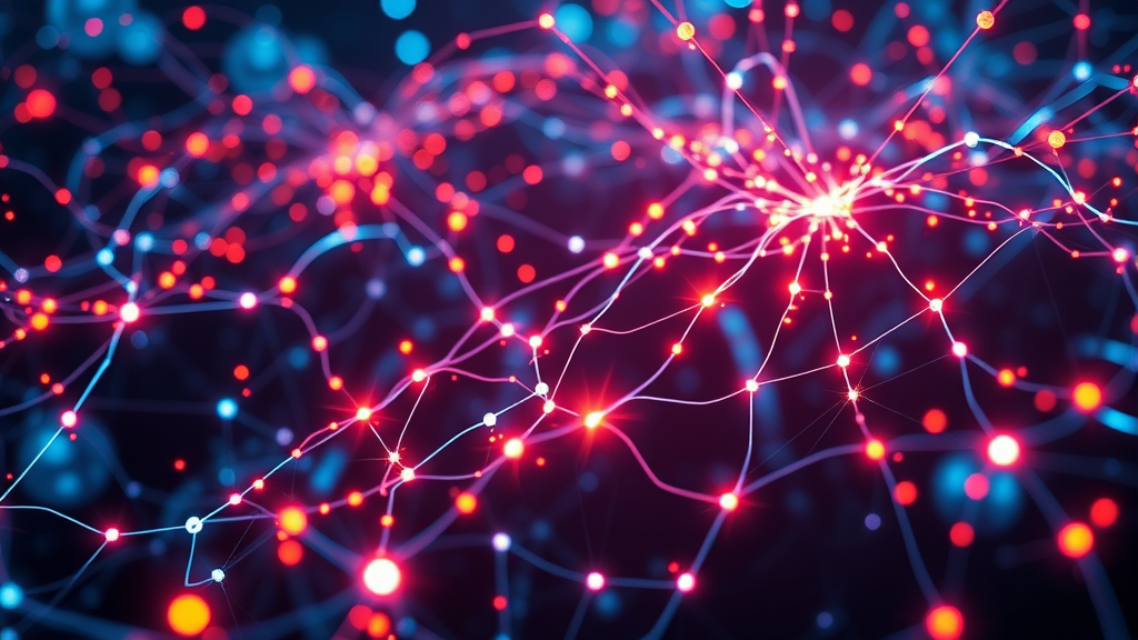 glowing network nodes