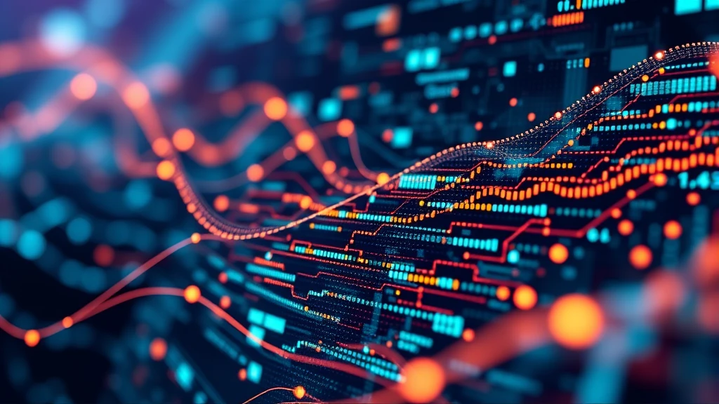 Digital data graph with glowing lines and nodes for tech backgrounds