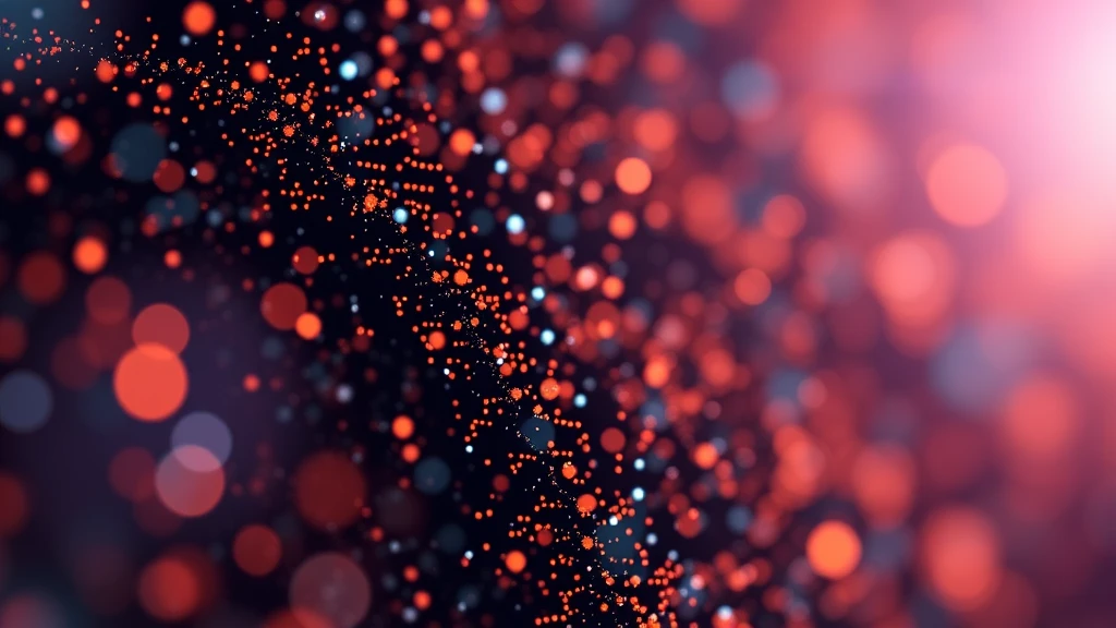 Sparkling dust particles glowing bokeh abstract background, technology motion