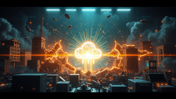 Glowing Cloud Data City Digital Future Cyberpunk