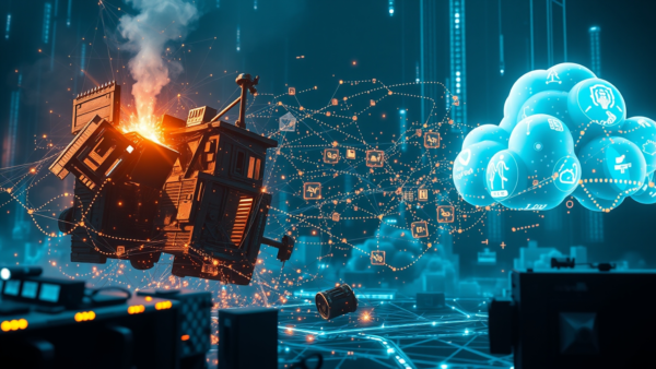 Digital Network Machine Sparks Network Data Cloud Connection