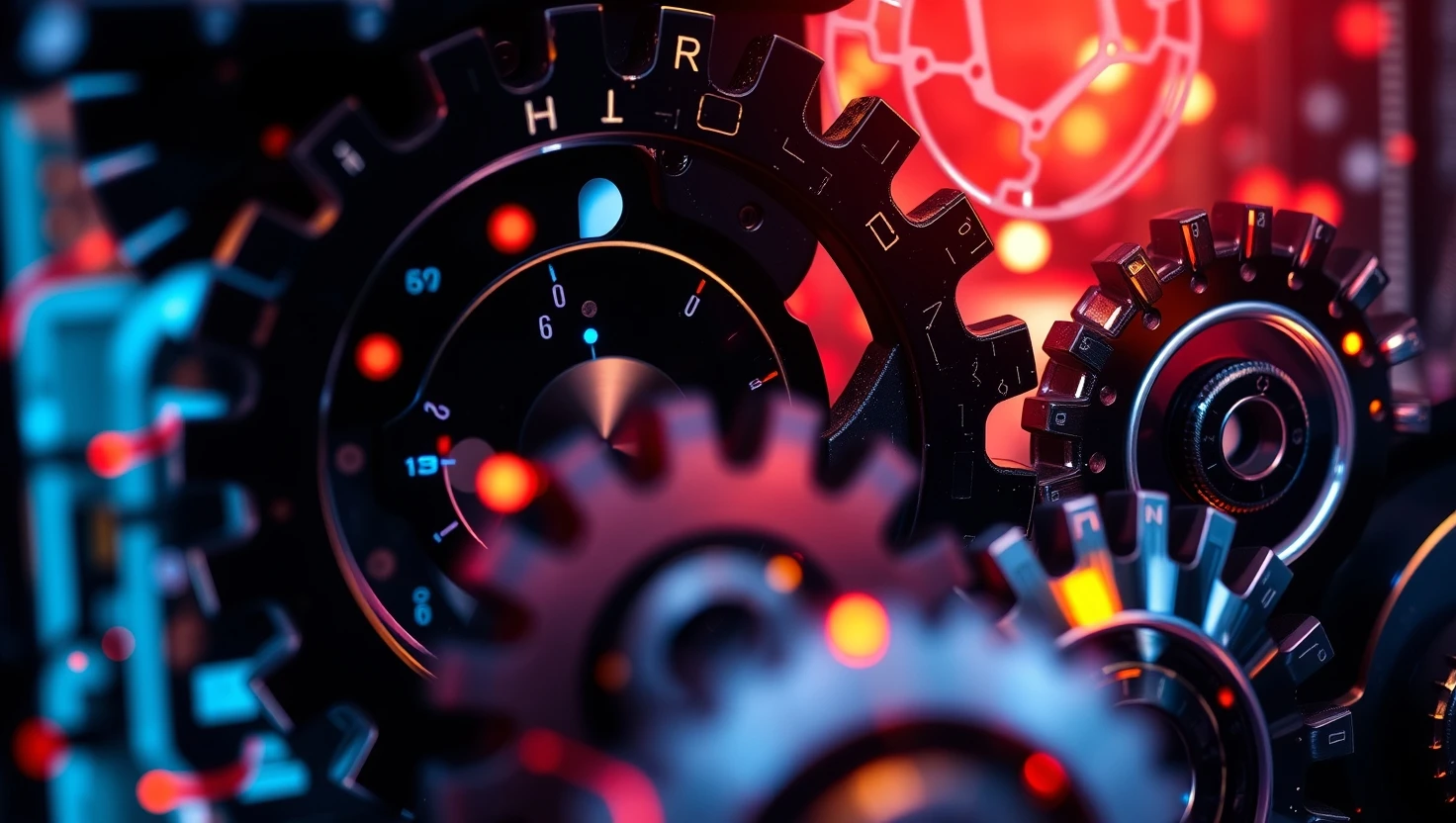 Mechanical gears technology abstract background digital illustration close-up