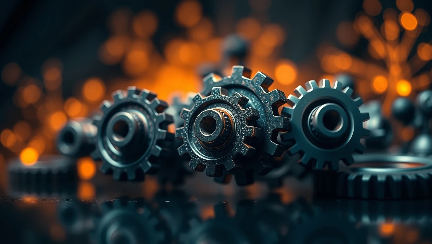 Metal Gears Machine Parts Technology Industry Background