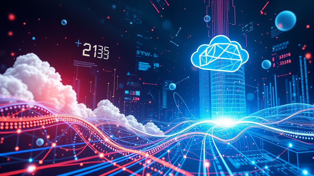 Digital Cloud Data Network Technology Futuristic Abstract Background Illustration