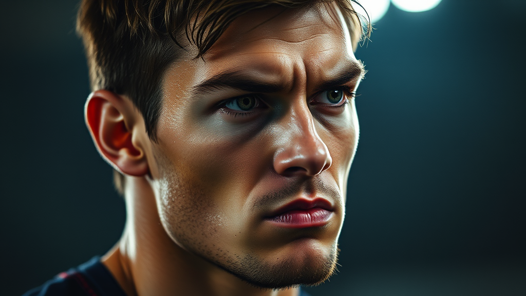 intense male face portrait dramatic lighting cinematic