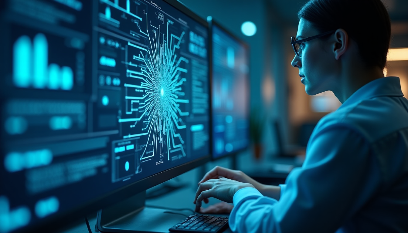 woman coding computer screen