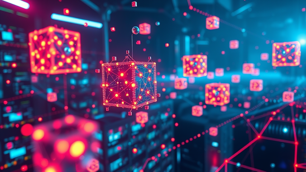 glowing data cubes network