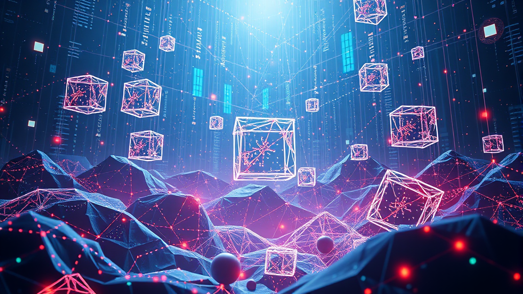 digital network cubes abstract background