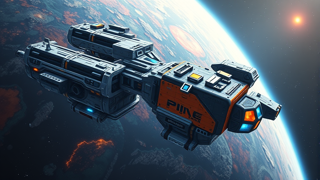 futuristic spaceship design in space