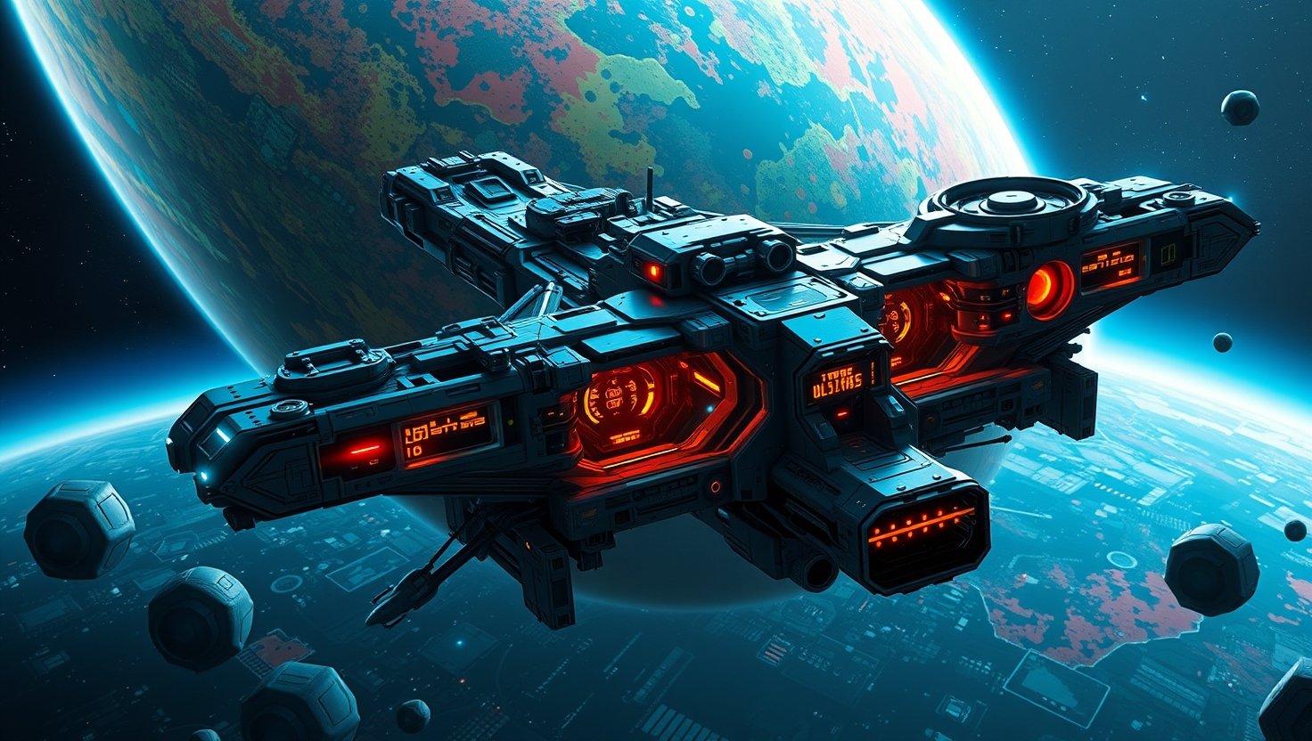 futuristic spaceship view