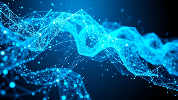 Blue digital network abstract connections data flow background