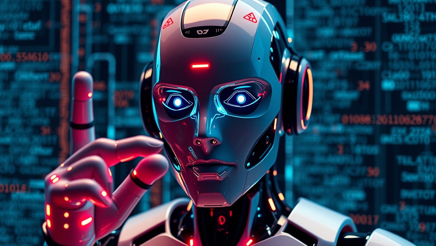 Futuristic AI Robot Face