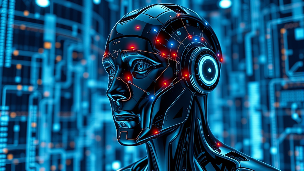 robot head tech digital art design