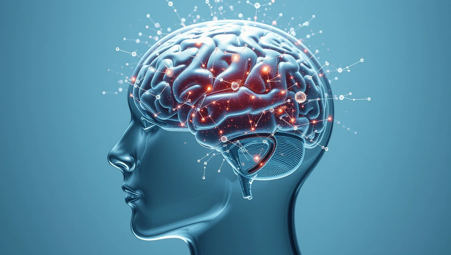 glowing brain science graphic design, digital art, medical concept, futuristic technology, abstract data, innovation