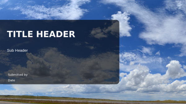Blue Sky Clouds Landscape PowerPoint Background Template