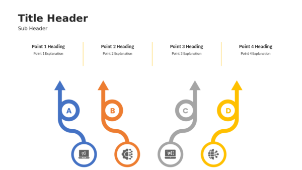 Infographic Flowchart Template with Four Steps