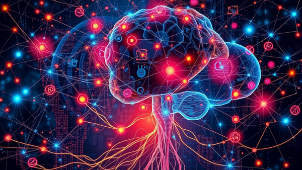 Neural Network Brain Digital Concept Art Illustration