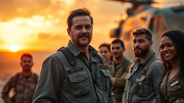 Military Personnel Team Sunset Helicopter
