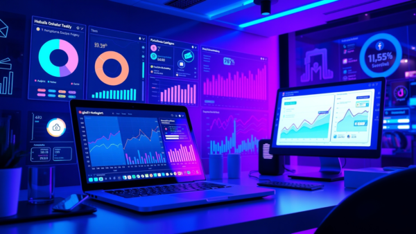 Data Visualization Workspace with Graphs and Charts Display