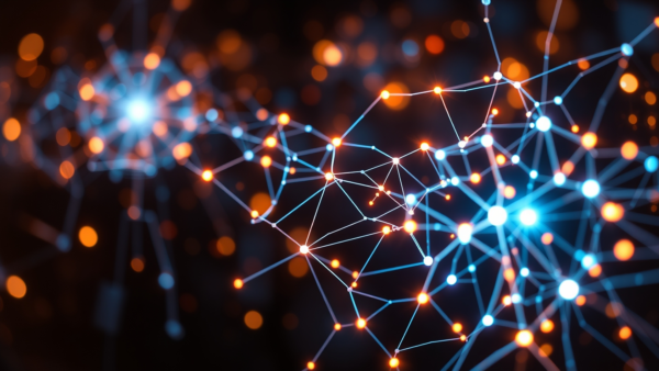 Network connection points glowing abstract digital illustration