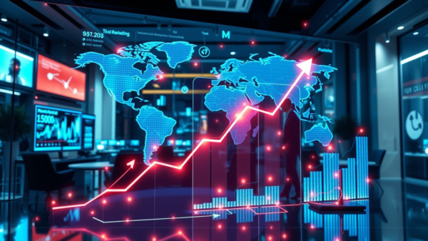 World Finance Graph Data Analytics Business Growth Charts Futuristic