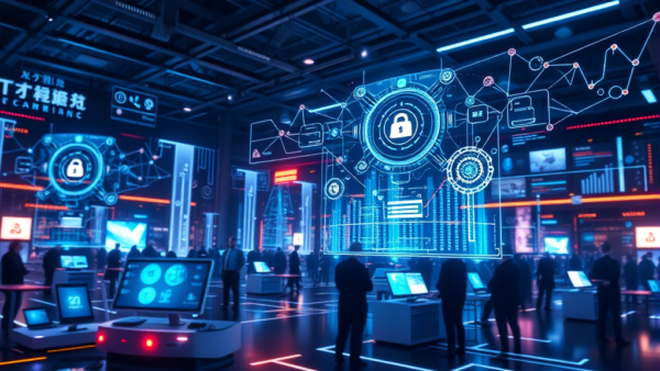 digital network security technology data flow concept futuristic