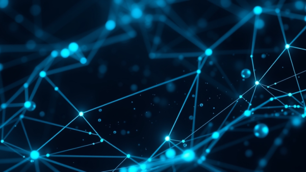 Digital Network Lines Tech Background Futuristic Blue Glowing Nodes