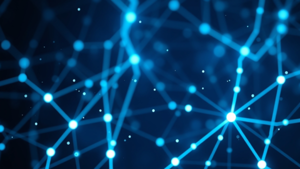 Blue network nodes abstract background design digital art