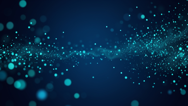 Blue glowing particles abstract background for tech and science themes