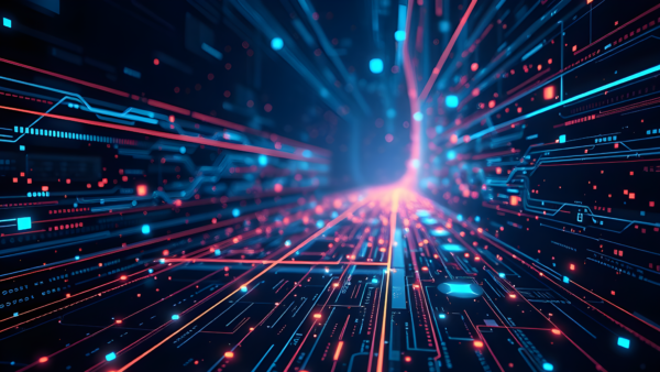Digital circuits abstract futuristic glowing technology data stream background