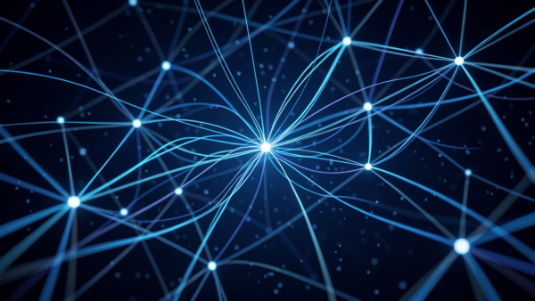 Network connection nodes glowing digital abstract background visualization