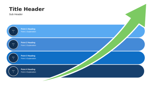 Arrow Diagram Four Steps Presentation Graphic for Sequential Process and Roadmap Presentations – PowerPoint Template