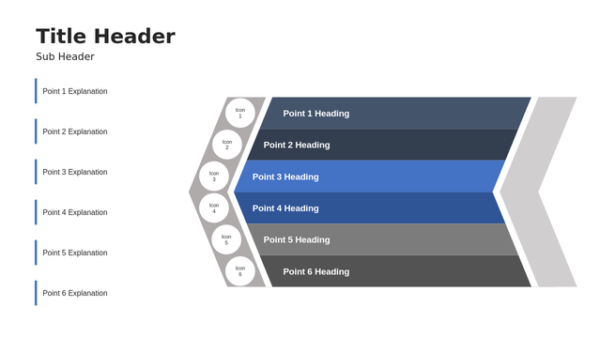 Arrow Diagram Six Steps PowerPoint Template Editable Slides for Sequential Process and Roadmap Presentations – Overview Diagram