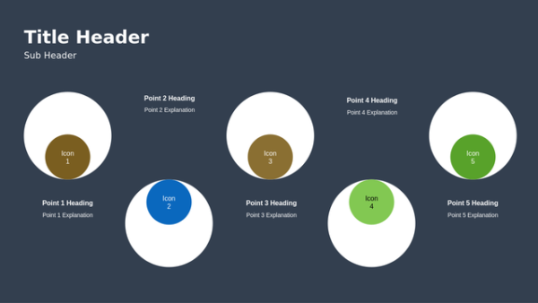 Five Step Infographic PPT – Case Studies Template – Circle Diagram