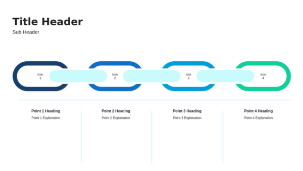 Chain Diagram Four Steps Presentation Graphic for Connected Process and Workflow Presentations