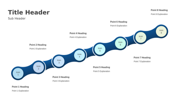 Chain Diagram Eight Steps PowerPoint Template Editable Slides for Connected Process and Workflow Presentations – Concept Framework